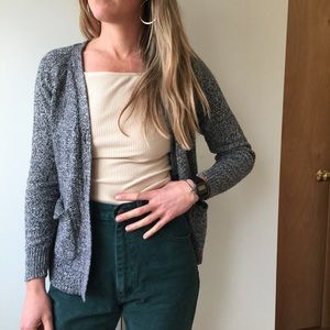 madewell heather gray sweater with long back